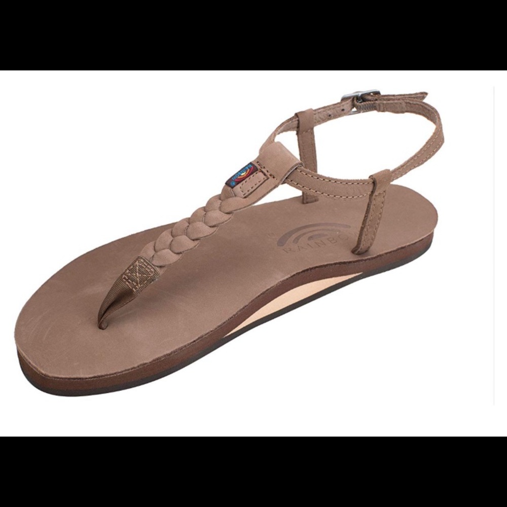 Rainbow Braided T-Strap Sandal